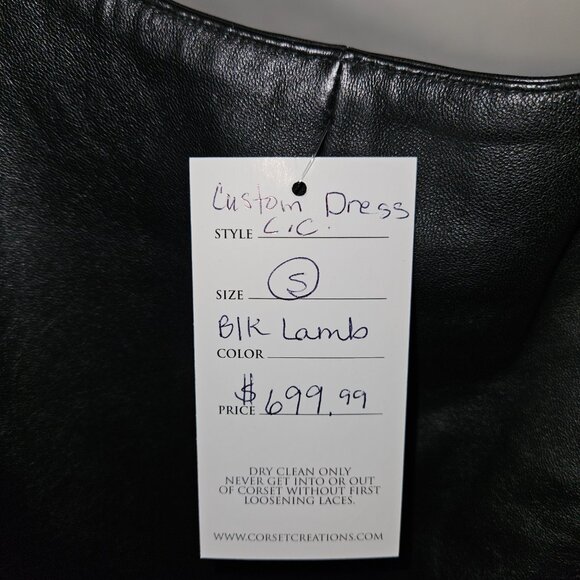 SALE NWT Custom Handmade Front Zip Leather Dress XS - Picture 6 of 15
